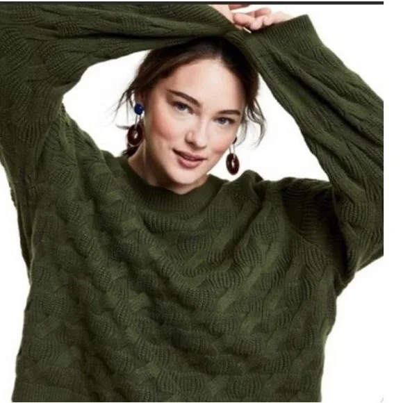 NWT Rachel Comey Green Crew Neck Sweater - Picture 2 of 4